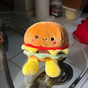Hallmark Smiling Burger Plush - Orange and Yellow